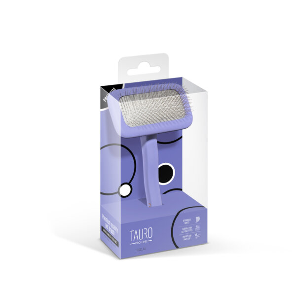 Tauro pro Line antistatický dřevěný drátkový kartáč fialový - Image 3