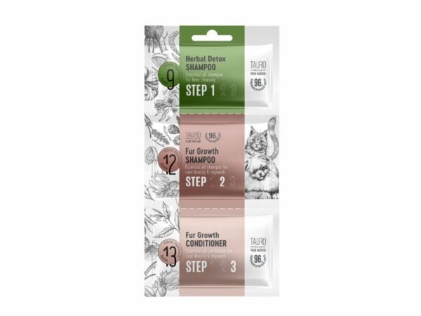Tauro pro Line Sada vzorků šamponů a kondicionéru pro růst srsti PURE NATURE