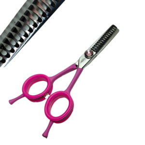 AlexGroom jednostranné efilační rovné nůžky Petite pink 12cm Chunkers